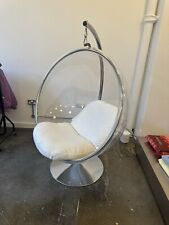 Retro Hanging Bubble Chair with white Cushions
