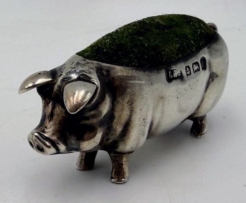 Edwardian silver pig - silver,
