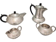 Craftsman Pewter Teapot Coffee Set Sheffield England Vintage Collectable