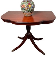 Georgian Design Vintage Mahogany Demi Lune Half Table Acanthus Leaf Paw Detail