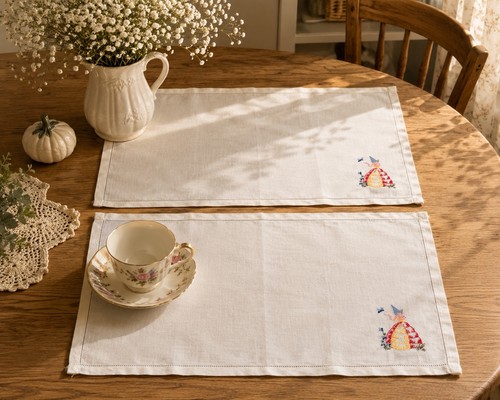 Vintage hand embroidered tray - vintage,
