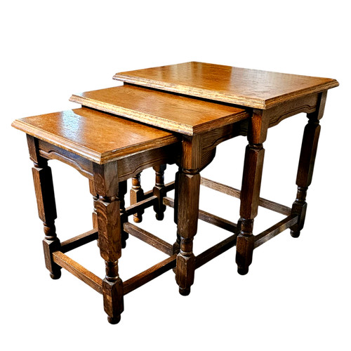 Vintage oak nest tables - vintage,