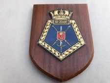 HMS SIR GERAINT vintage wooden plaque Royal Navy