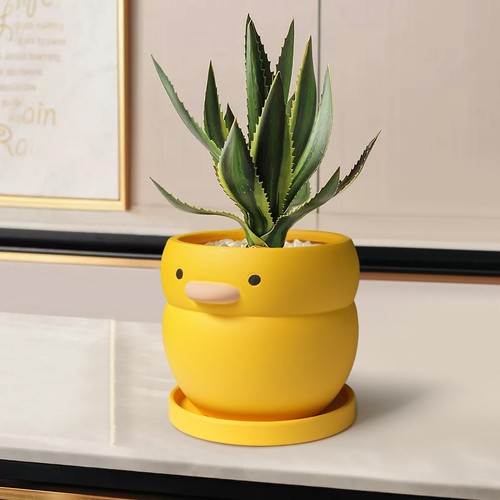 4inch yellow duck ceramic - yellow,