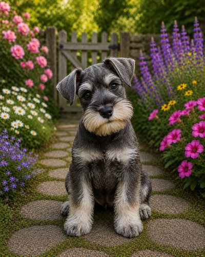 Miniature schnauzer puppy dog - miniature,