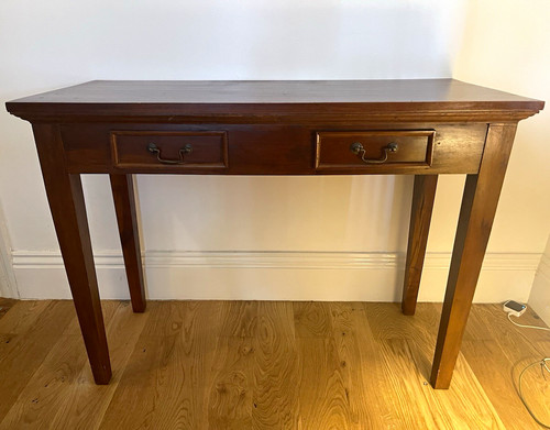 Dark wood console table with - dark, 2