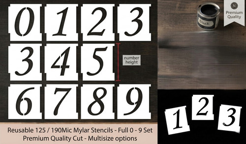 Number stencils set 9 - number, 0-9