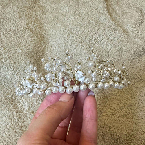 Ivory pearl crystal bridal - ivory,