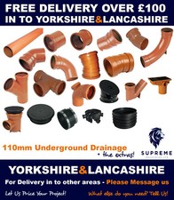 Underground Drainage 110mm Pipe & Fitting-Delivered in to Yorkshire & Lancashire