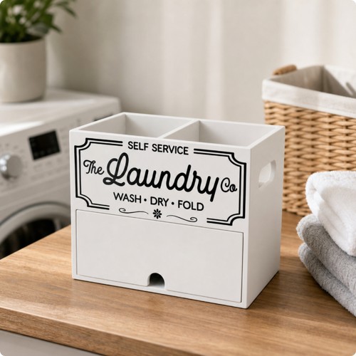 Wooden laundry storage - laundry,