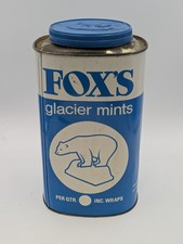 VINTAGE ADVERTISING TIN FOX'S GLACIER MINTS- 10inch 