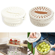 2 in 1 Drain Basket and Fruit Washing Bowl with Foldable Handle for Kitchen Use