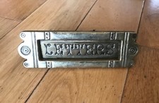 Antique Original Reclaimed Art Nouveau Brass Flap Letter Box Arts & Crafts CD26