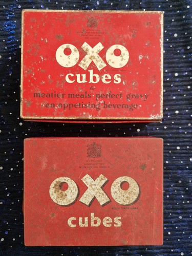 Vintage oxo cube tins - oxo,