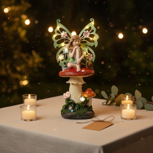 Solar fairy statue whimsical - fairy,