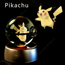3D Pokemon Crystal Ball Lamp - Pikachu, Gengar, Mewtwo Night Light Gift
