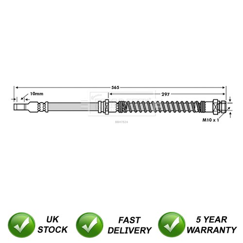 Brake hose front - front, sjr
