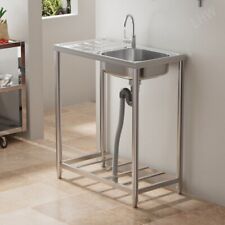 Kitchen Stainless Steel Metal Camping Sink with Drainage Unit Outdoor Wash Basin