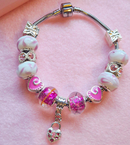 Handmade girly pink - pink, white