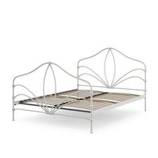 Feather & Black White Metal Super King Bed Frame