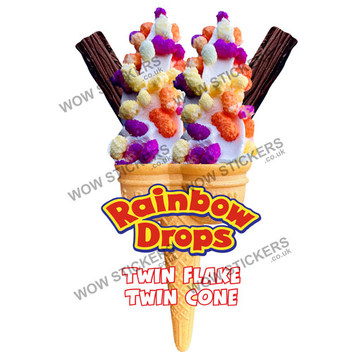 Ice cream van sticker rainbow - cream,