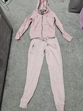 Womens Superdry Pink Hoody and Joggers Set Size S 8-10