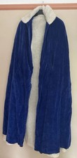 Warm Brushed  Blue Velvet Cape With Hood. Sheepskin lining. Size 12/14