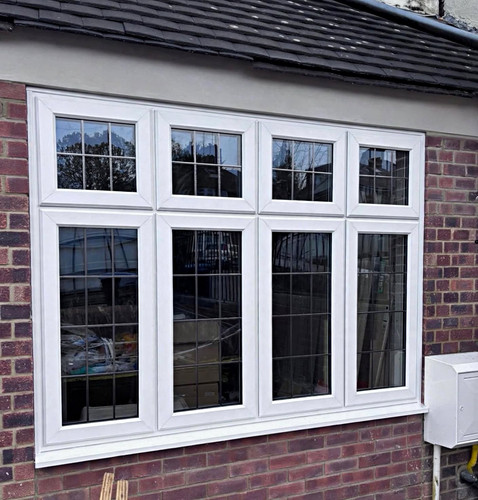 Upvc white bay window double - white,