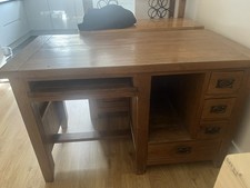 Solid Oak Desk with Drawers - Really Good Condition. Collection Only