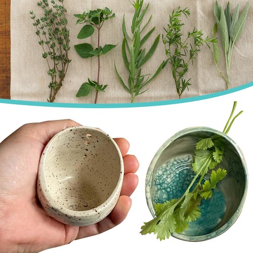 Handmade pottery herb - handmade,