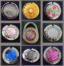 Folding Handbag Holders with Non-Slip Backs, Magnetic Hooks and Organza Gift Bag