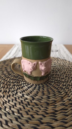 Studio pottery ceramic piggy - pottery,