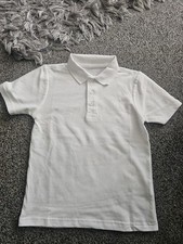 Asda George Unisex School Uniform White Polo Size 6-7 Years