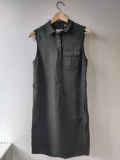Jack Wills Olive Green Mid-Length Dress with Belt and Large Pockets Women UK 10