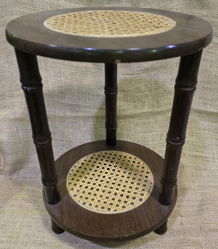 Vintage wood wicker rattan - vintage, w/