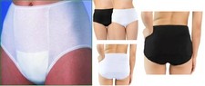 Ladies INCONTINENCE BRIEFS WASHABLE WITH PAD Briefs Pants Knickers S-3XL
