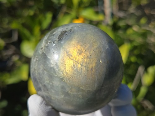 Labradorite sphere sunset - labradorite,