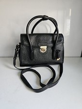 RADLEY LONDON DESIGNER WOMENS BLACK THICK LEATHER TOTE SATCHEL CROSSBODY HANDBAG