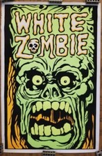 White Zombie Blacklight Poster Original 35x23 Fuzzy Felt