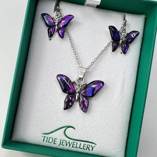 Butterfly paua shell purple - shell,