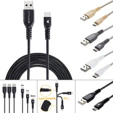 Strong BRAIDED USB-C Sync Charger Cable Lead for Nokia 5.4 5.3 3.4 7.2 6.2