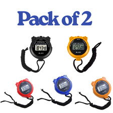 2x Digital Waterproof Sports Stopwatch Timer Alarm Chronograph Lap Counter UK