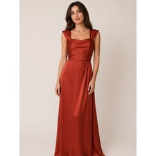 Azazie Burnt Orange Satin