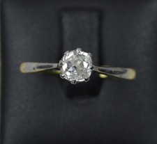 Victorian 0.35ct Old Cut Diamond 18ct Gold Solitaire Engagement Ring