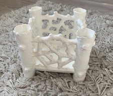 Antique Majolica White Trellis Planter