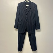 Paul Smith Wool 2 Piece Pin Stripe Suit 40R Jacket W34 Trousers Navy Blue Mens