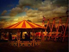 Photography Composition Fairground Stall Ride Flag Cloudy Print Poster Mp3380B