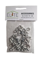 Elite Greenhouse 11mm Crop Head Bolts and Nuts x20. Aluminium. Original. FreeP&P