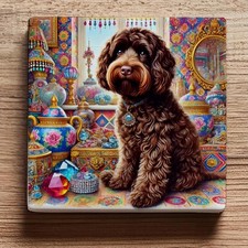 Luxury Chocolate Cockapoo Ceramic Coaster – Glossy Finish with Cork Back