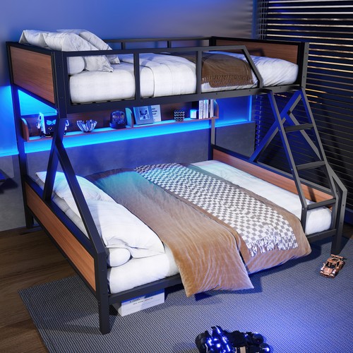 Queen over king bunk bed - over,